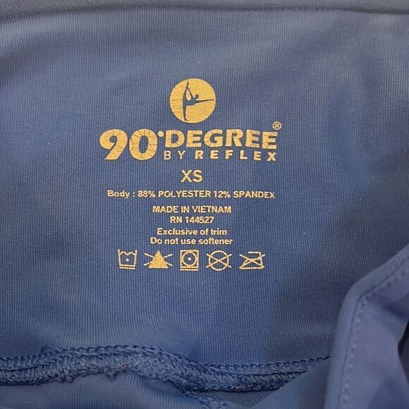 90 Degree by Reflex royal blue spandex legging with cut out rips on thighs XS - Picture 3 of 5